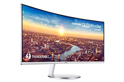 Samsung C34J791WTR - CJ79 Series - QLED monitor - curved - 34" (34" viewable) - 3440 x 1440 Ultra WQHD @ 100 Hz - VA - 300 cd/m² - 3000:1-4 ms - 2xThunderbolt 3