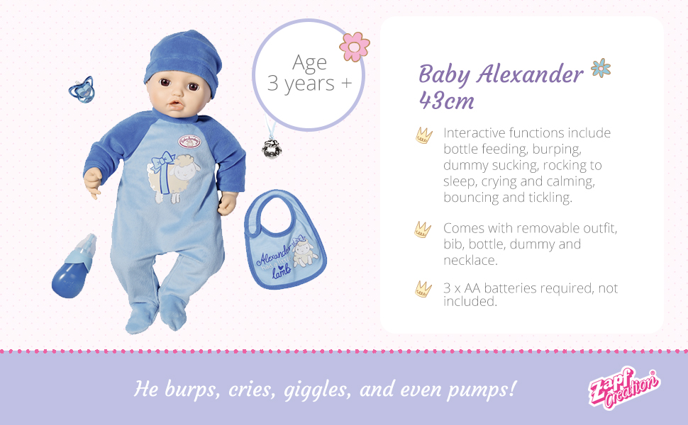 Baby Annabell 706305 Alexander 43 cm Zapf