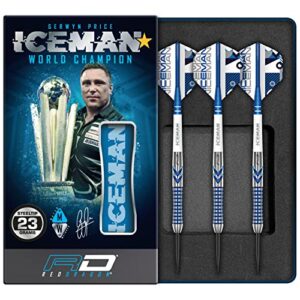 RED DRAGON Gerwyn Price Iceman Contour Professional Tungsten Darts Set with Flights and Stems