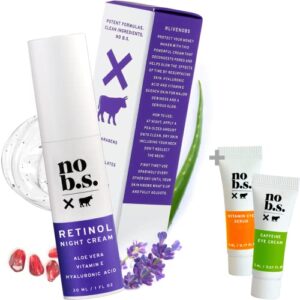 No B.S. Retinol Cream - Retinol Night Cream with Hyaluronic Acid. Clean Award-Winning Formula For Wrinkles And Dark Spots. Vegan.