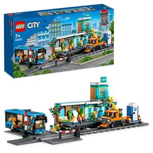 LEGO 60335 City Train Station Set with Toy Bus for Kids