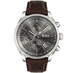 BOSS Chronograph Quartz Watch for Men with Brown Leather Strap - 1513476