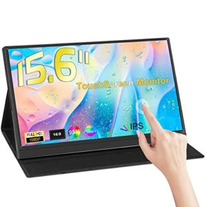 Portable Monitor TouchScreen 15.6 inch Kenowa IPS Small External Display FHD 1080p HDR Eye Care Touch Screen with USB-C