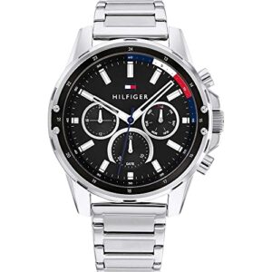 Tommy Hilfiger Analogue Multifunction Quartz Watch for Men with Silver Stainless Steel Bracelet - 1791936