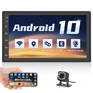 Camecho Double Din Car Stereo GPS Android 7 Inch Touch Screen Radio Bluetooth Car Stereo Support WiFI/FM Radio/Mirror Link for IOS Android Phones + Reverse Camera
