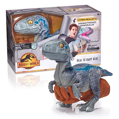 Jurassic World REAL FX Baby Blue Dinosaur Toy | Hyper-Realistic Animatronic Dinosaur | Life-Like Movements and Real Movie Sounds | Jurassic World Dominion Official Toys | Ages 7