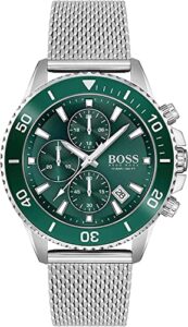 BOSS Chronograph Quartz Watch for Men with Silver Stainless Steel Mesh Bracelet - 1513905
