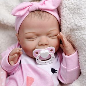 JIZHI Lifelike Reborn Baby Dolls - 20-Inch Sweet Smile Realistic-Newborn Baby Dolls Sleeping Baby Girl Real Life Baby Dolls with Toy Accessories Gift Set for Kids Age 3+ & Collectio
