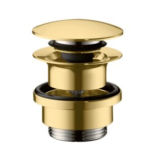 hansgrohe 50100990 Push-Open Drain Fitting for Washbasin and Bidet Mixer Polished Gold Look