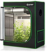 COSTWAY Outdoor Wooden Cold Frame, Polycarbonate Garden Greenhouse with Slatted Shelf, Openable &...
