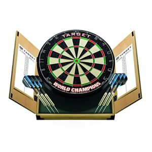 Target Darts Home Darts Cabinet Set - World Champions Dartboard with 2 Sets of Darts