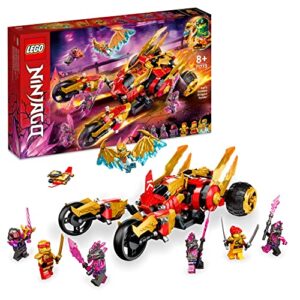 LEGO 71773 NINJAGO Kai’s Golden Dragon Raider Multi-Terrain Car Toy with Kai and Zane Minifigures