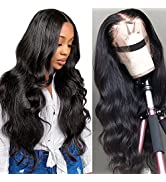 Flwing Lace Front Wigs Human Hair Body Wave 13x4 Lace Frontal Human Hair Wig for Women, 18 Inch 1...
