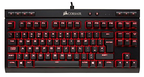 Corsair Gaming CH-9115020-UK K63 Cherry MX Red Backlit 10 Key-Less UK Mechanical Gaming Keyboard - Black