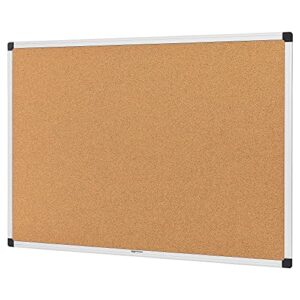 Amazon Basics Aluminum Frame Cork Notice Board 90cm x 60cm