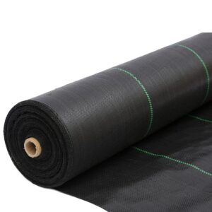 Nisorpa 2Mx100M Weed Control Membrane Heavy Duty Weed Barrier Fabric Ground Cover Membrane for Landscaping Driveway Gravel Artificial Grass Lawn Water Permeable Tearproof Black 1Pack