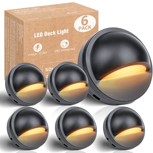 6 Pcs Low Voltage LED Deck Lights Warm