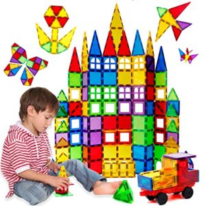 TOKBLOK Magnetic Building Blocks 120PCS Kids Magnetic Tiles Set 3D Clear Building Construction STEM Preschool Educational Magnet Toy Gift for Boys Girls Age 3 4 5 6 7 Year old