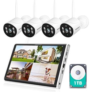 Wireless Security Camera System with 10" Monitor