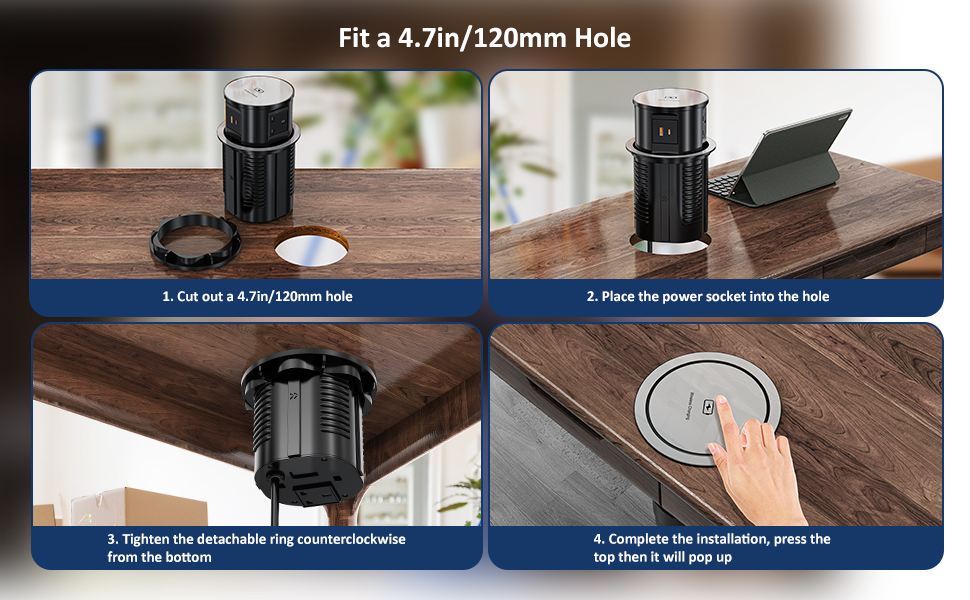 op up Sockets for Kitchen Island hidden power socket for kitchen island and office desk/table