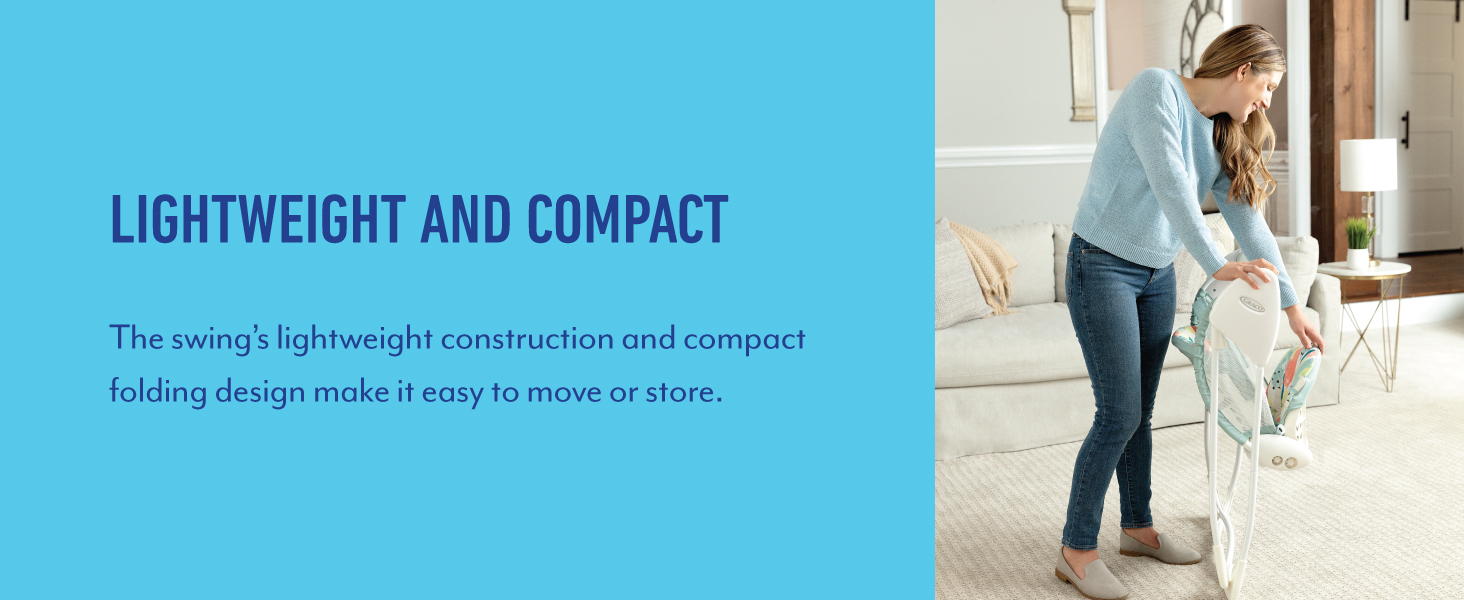 Baby Delight Swing, Lightweight and compact