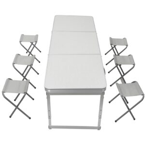 Rainberg Camping Table Set with 6 Chair