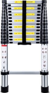 Nineaccy Telescopic Ladder 15FT | 4.5M Max Load 330lbs ,Multi-Purpose Aluminum Telescopic Ladders Extendable Ladder with EN131 and CE Standard