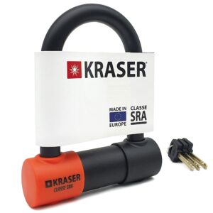 KRASER KR85S Padlock U Homologated SRA Security Solid Lock 85 x 125 Diameter 18 Anti-Theft Motorcycle Scooter Bicycle