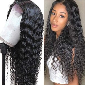 Arenshxc 5x5 Water Wave Clsoure Wig 100% Human Hair Wig Glueless Wig Free Part Grade 9A Natural Hairline With Baby Hair Swiss Lace Frontal Wigs For Women Long 26 inch