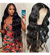 Lace Front Wig Human Hair Brazilian Body Wave Wig for Women,16 Inch 13X4 Glueless Transparent Lac...