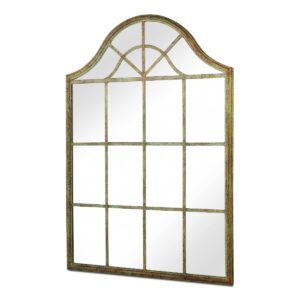 MirrorOutlet Large Metal Rustic Arched Shaped Window Garden Outdoor Mirror New 92cm X 63cm