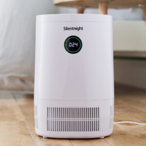 Silentnight Deluxe 4 Stage Air Purifier with HEPA & Carbon Filters / Speeds PM2.5 Sensor Ionizer Sleep Mode Auto Display Panel Controls 8 Hour Timer Function Quiet Operation