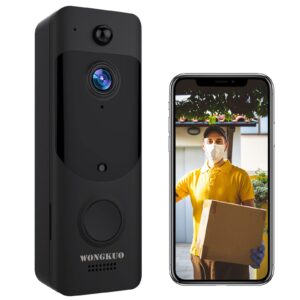 WONGKUO Video Doorbell Camera Wireless - [Human Detection 2022 Upgraded] Security Smart Door bells with Cloud Storage