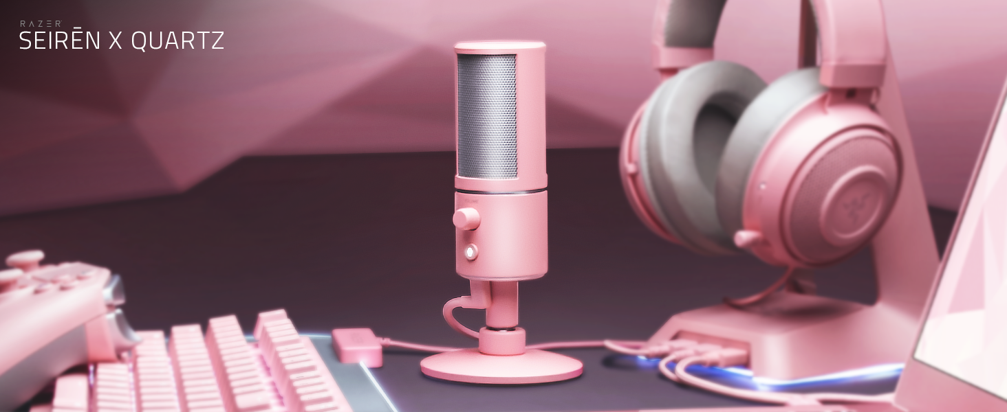 Razer Seirēn X Quartz, Broadcaster Microphone, Gaming, Esports, Pink