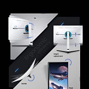 Ergonomic Stand Height Adjust Swivel Tilt Pivot