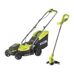 Ryobi 18V ONE+ Cordless Lawnmower and Grass Trimmer Kit (1 x 4.0Ah)