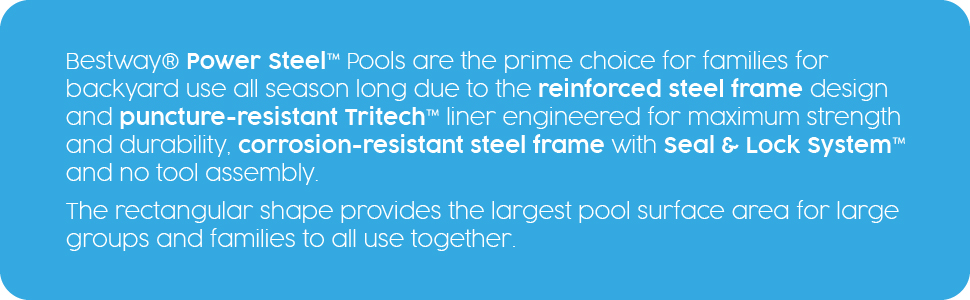 Bestway Pools, Above Ground Pools, Power Steel Pool, Garden Pool, Rectangular Pool, Swimming Pool