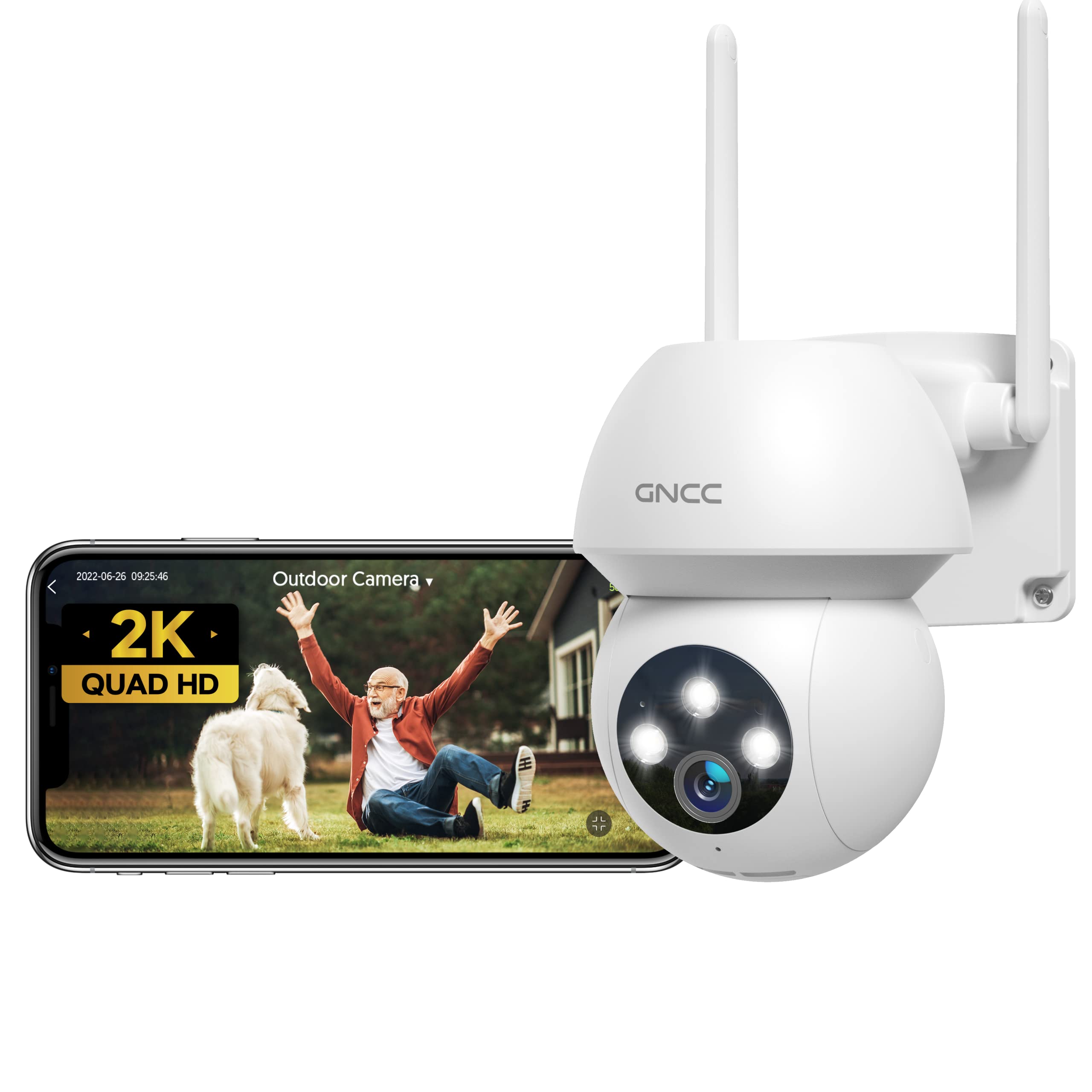 GNCC 2K CCTV Camera Outdoor with Motion Tracking
