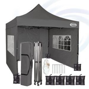 MAXIMUS HEAVY DUTY POP UP GAZEBO 3m x 3m COMMERCIAL MARKET STALL WITH 4 WEIGHT BAGS (4 Walls