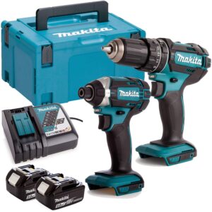 Makita DLX2131TJ 18V 2 x 5.0Ah Li-ion Combi Drill DHP482 + DTD152 Impact Twin Ki
