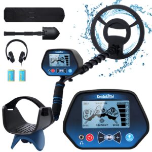 Metal Detector for Adults and Kids Adjustable Pole Professional Metal Detector with LCD Display Pinpoint & DISC & All Metal 3 Modes 22cm Search Coil 25.5cm Depth for Treasure Hunting