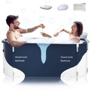 140cm Extra Large Portable Foldable Bathtub with Metal Frame for Adult
