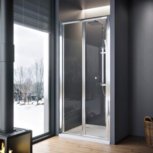 ELEGANT 900mm Bi Fold Shower Enclosure Inwards Opening