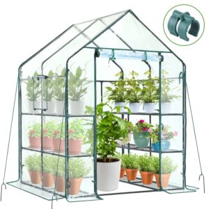 Ohuhu Plastic Greenhouse with Improved Transparent PVC Cover