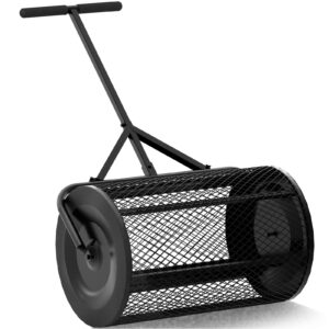 Walensee 24 Inch Compost Spreader Peat Moss Spreader with Upgrade T Shaped Handle for Planting