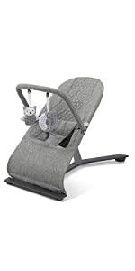 grey gravity bouncer 3 quarter angle with toy bar