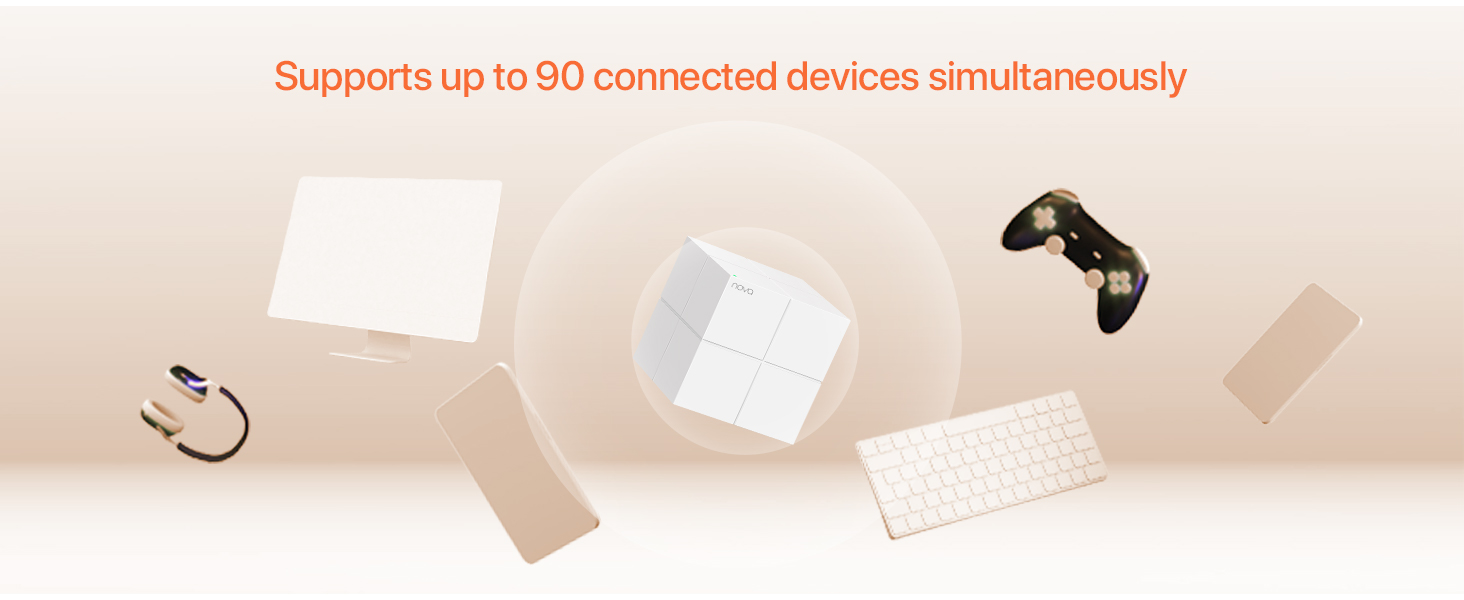 Supports up to 90 connected devices simultaneously.