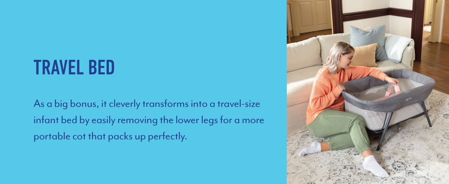 Graco side-by-side travel bed