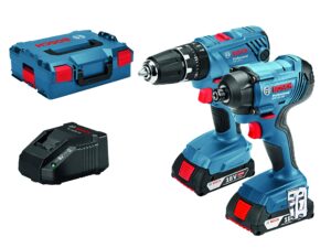 Bosch Professional 18V System Cordless Combo-Kit GSB 18V-21 combi drill + GDR 18V-160 impact driver (incl. 2x 2.0Ah GBA 18V batteries