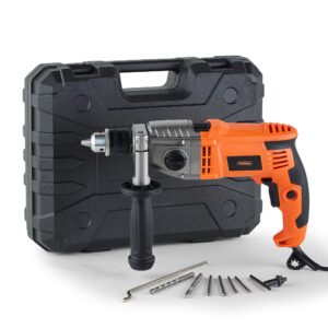 VonHaus - Impact Hammer Drill 1200W - 2 in 1 Function- Two Speed Selector - Impact Drill Set -360°Rotating Handle - Variable Speed Trigger – 13mm Chuck - Locking System - Masonry